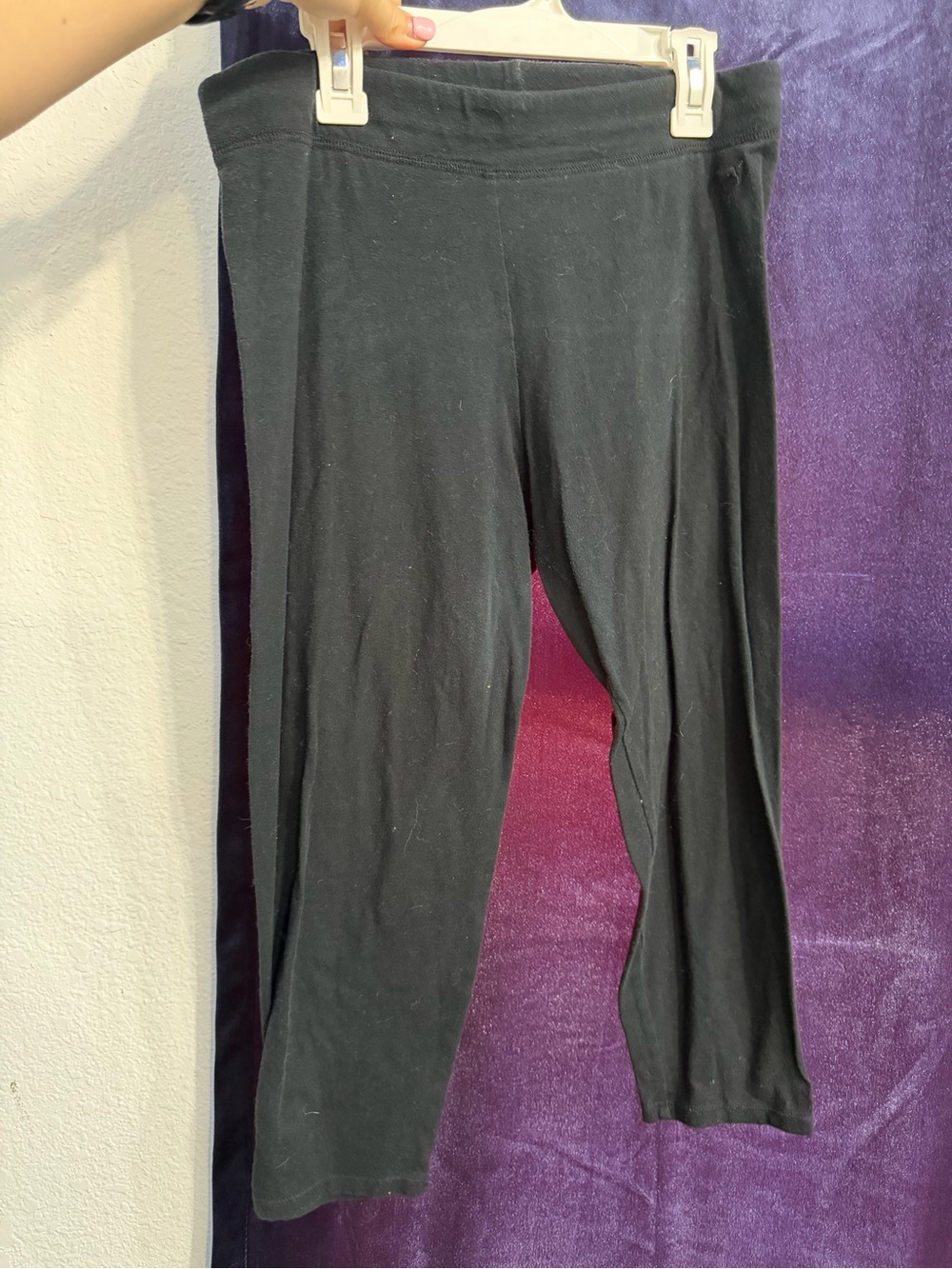 PINK Black Stretch Cotton Leggings